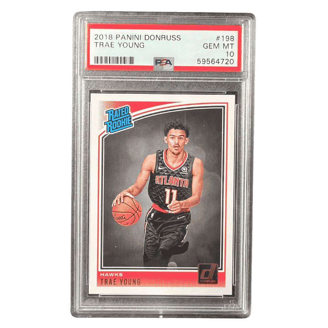 Trae Young PSA 10 2018 Panini Donruss Rated Rookie Card #198