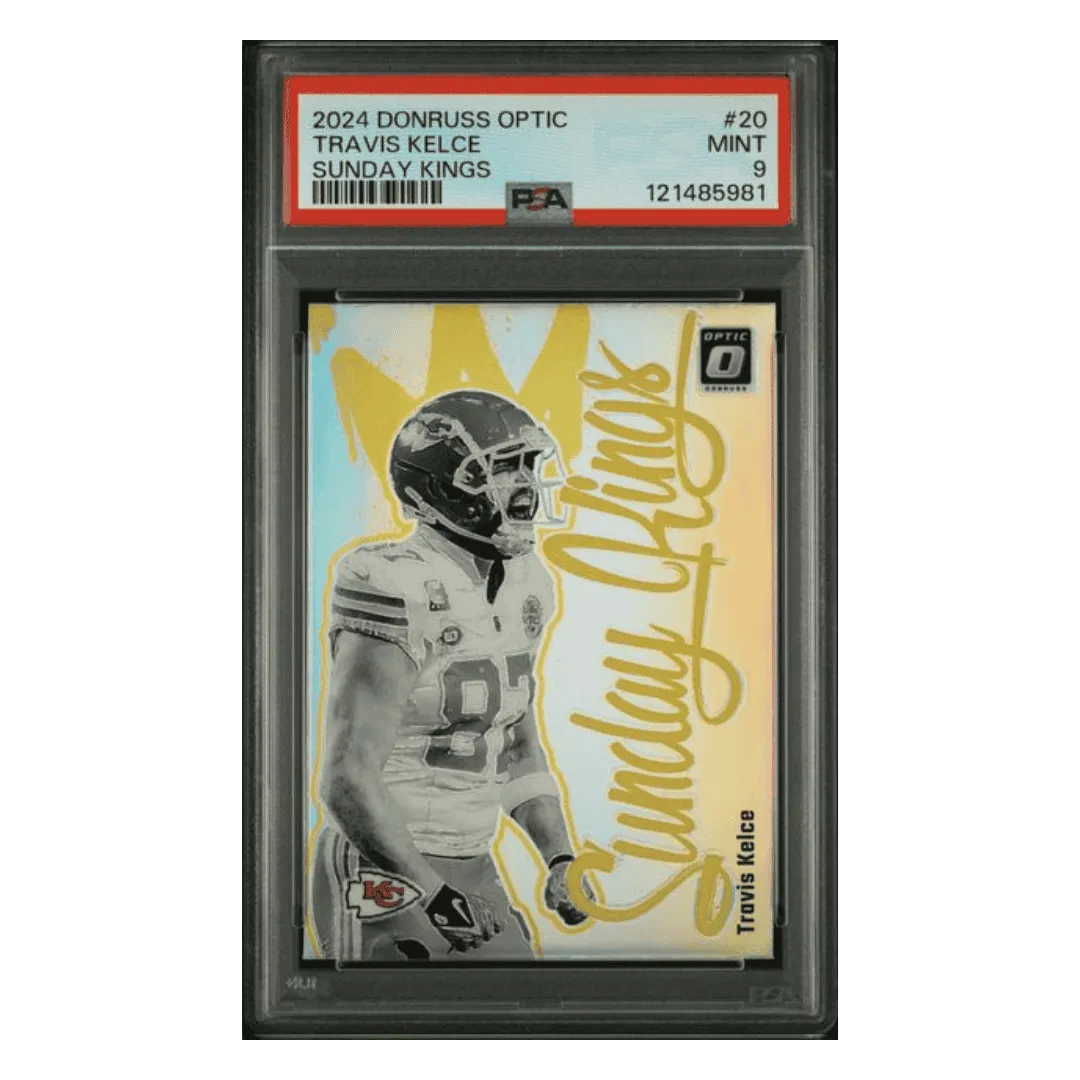Travis Kelce PSA 9 2024 Panini Donruss Optic Sunday Kings Card #20