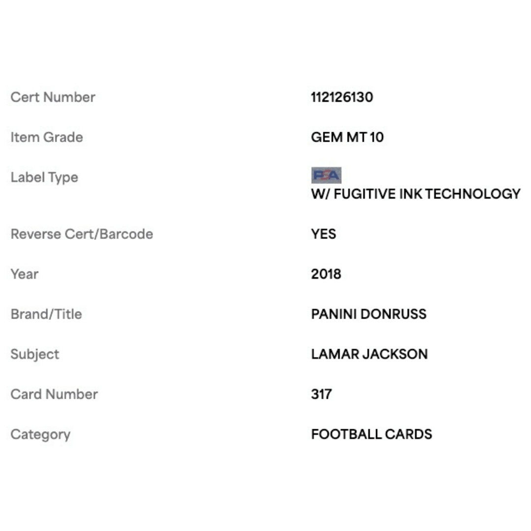 Lamar Jackson PSA 10 2018 Panini Donruss Rated Rookie Card #317