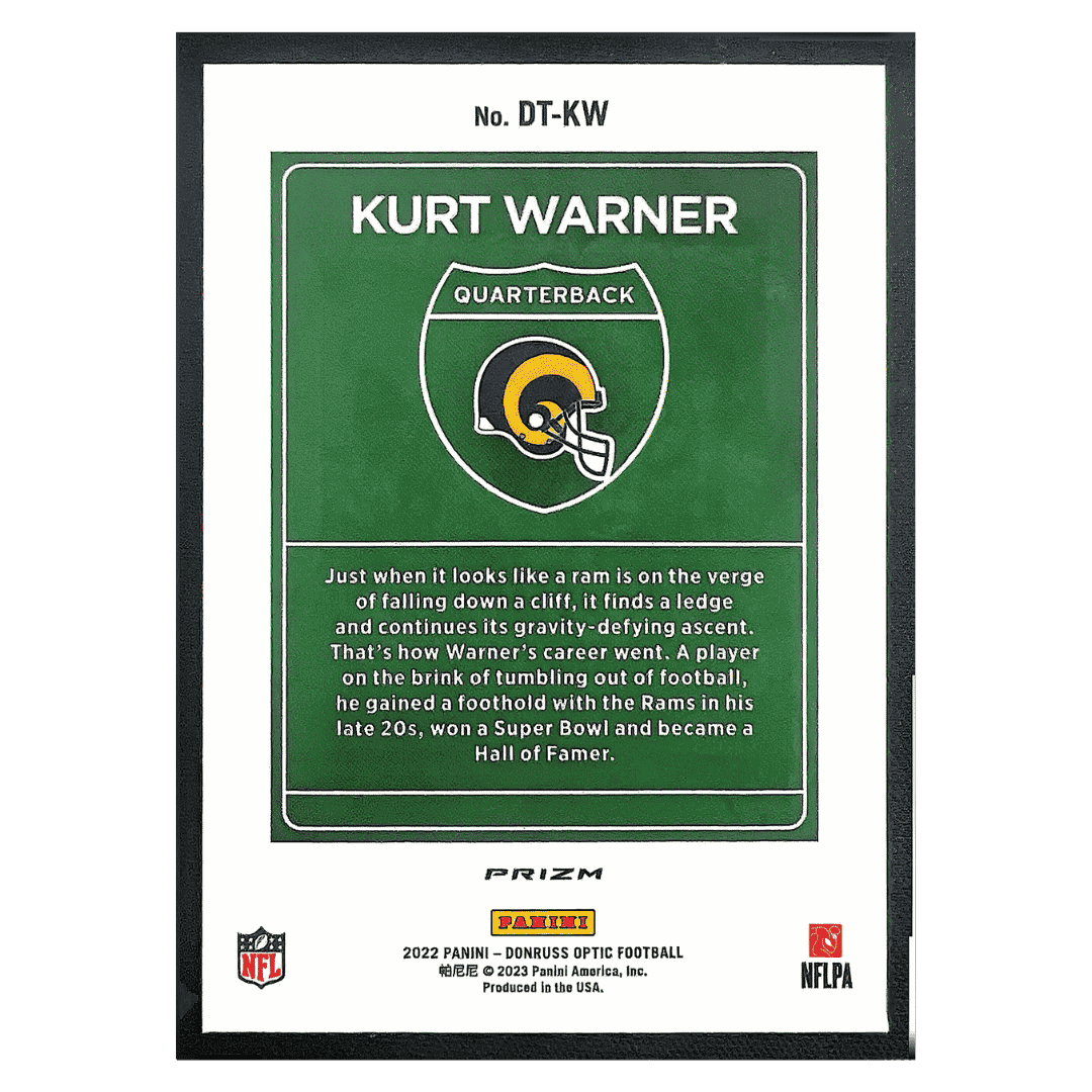 Kurt Warner 2022 Panini Donruss Optic Downtown Card #DTKW