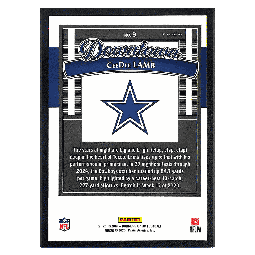 CeeDee Lamb 2025 Panini Donruss Optic Downtown Card #9