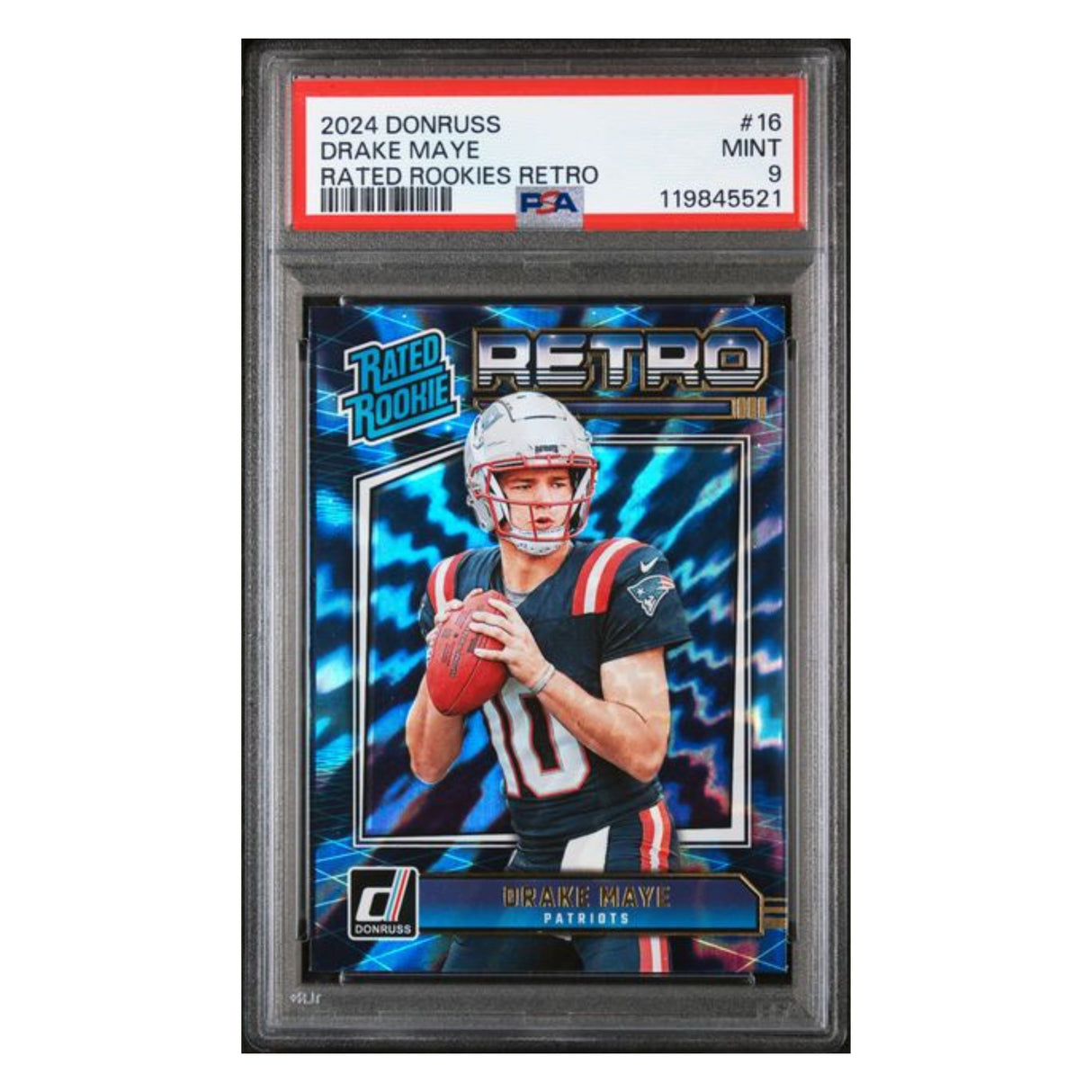 Drake Maye PSA 9 2024 Panini Donruss Rated Rookies Retro Card #16