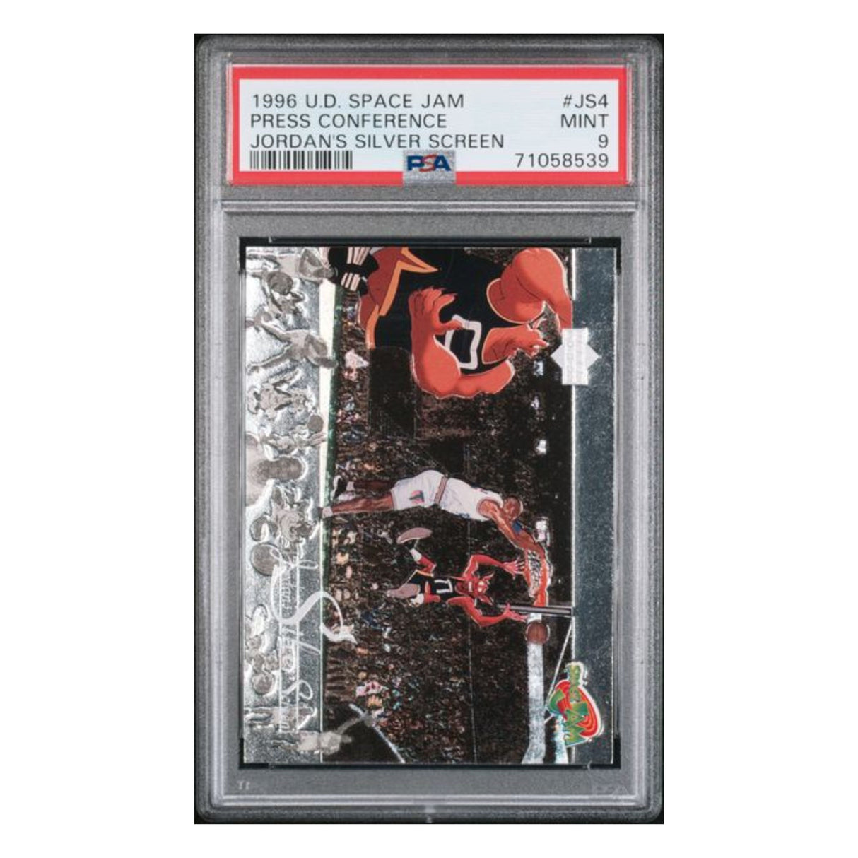 Press Conference PSA 9 1996 Upper Deck Space Jam Jordan's Silver Screen Card #JS4