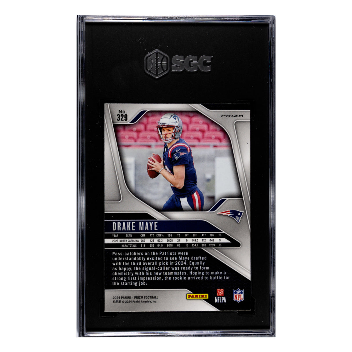 Drake Maye SGC 9.5 2024 Panini Prizm Disco Rookie RC Card #329