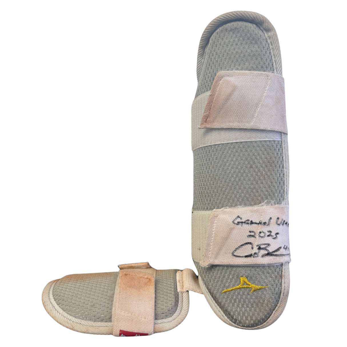 Alec Burleson St Louis Cardinals Autographed 2025 Game Used Shin Guard w/ Inscription - JSA COA