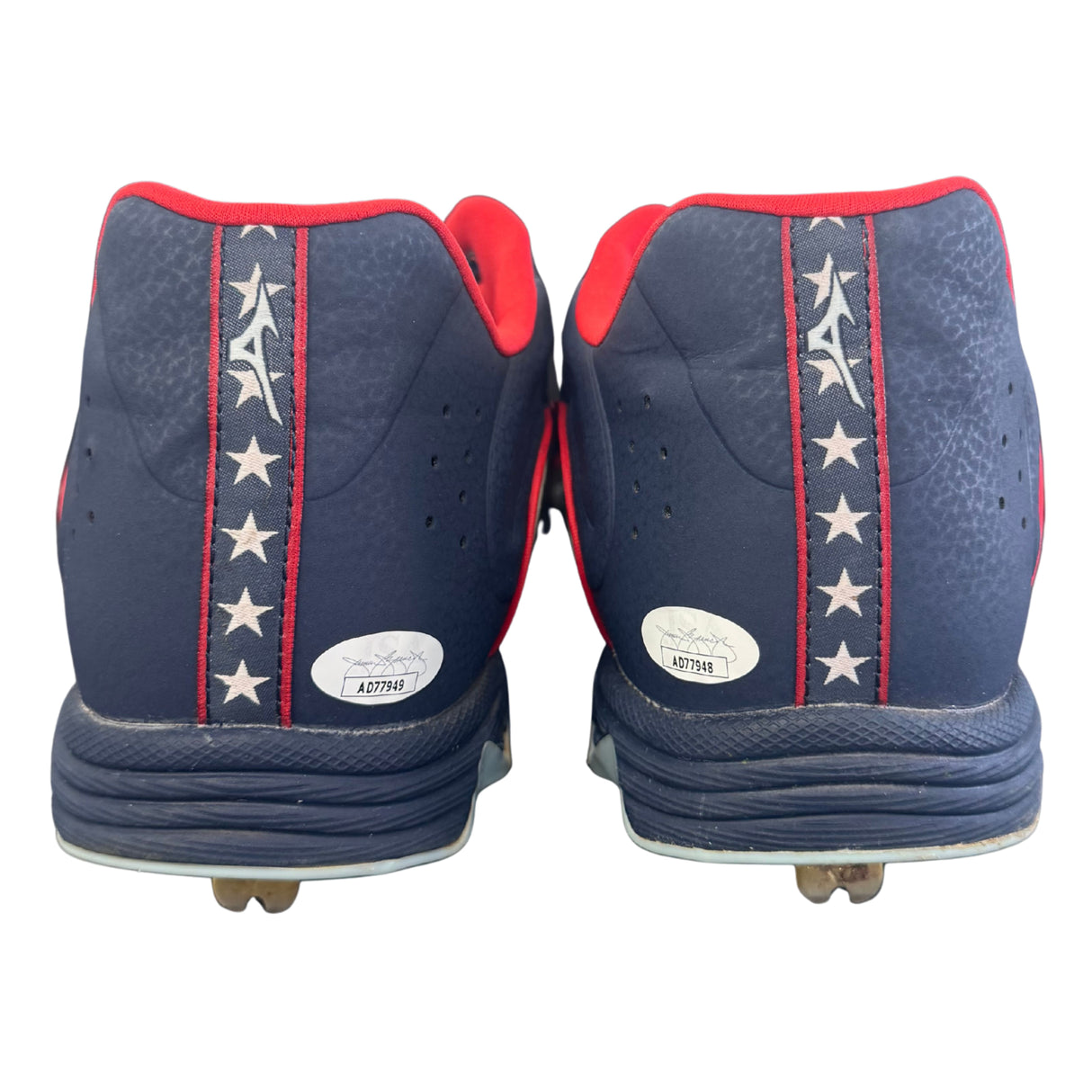 Alec Burleson St Louis Cardinals Autographed 2025 Game Used 4th of July Cleats w/ Inscription - JSA COA