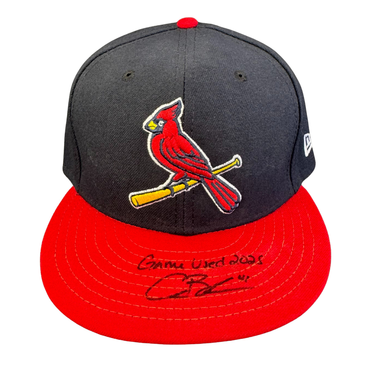 Alec Burleson St Louis Cardinals Autographed 2025 Game Used Bird on Bat Hat w/ Inscription - JSA COA
