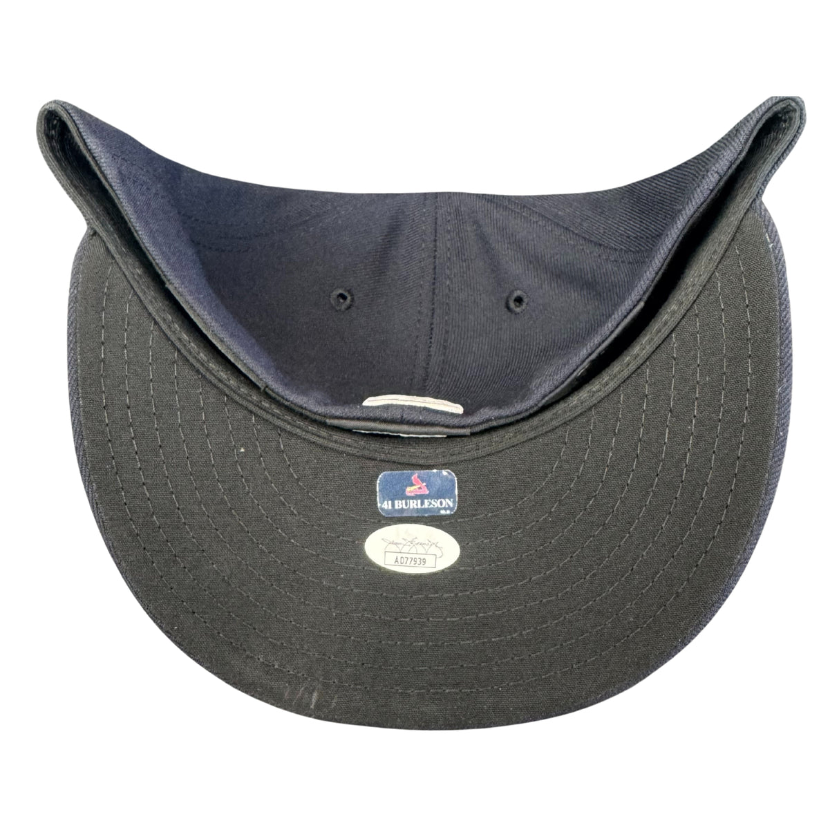 Alec Burleson St Louis Cardinals Autographed 2025 Game Used Navy STL Hat w/ Inscription - JSA COA