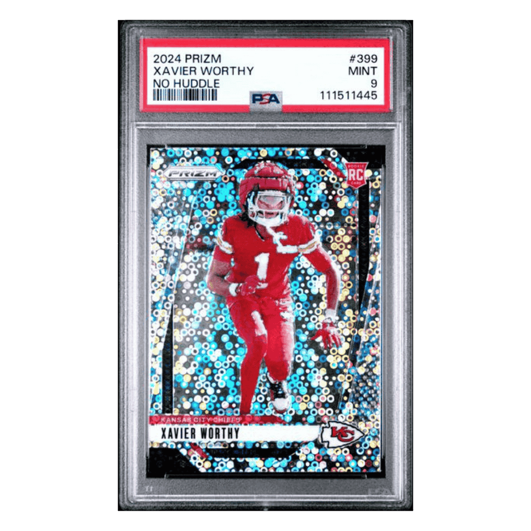 Xavier Worthy PSA 9 2024 Panini Prizm No Huddle Rookie RC Card #399