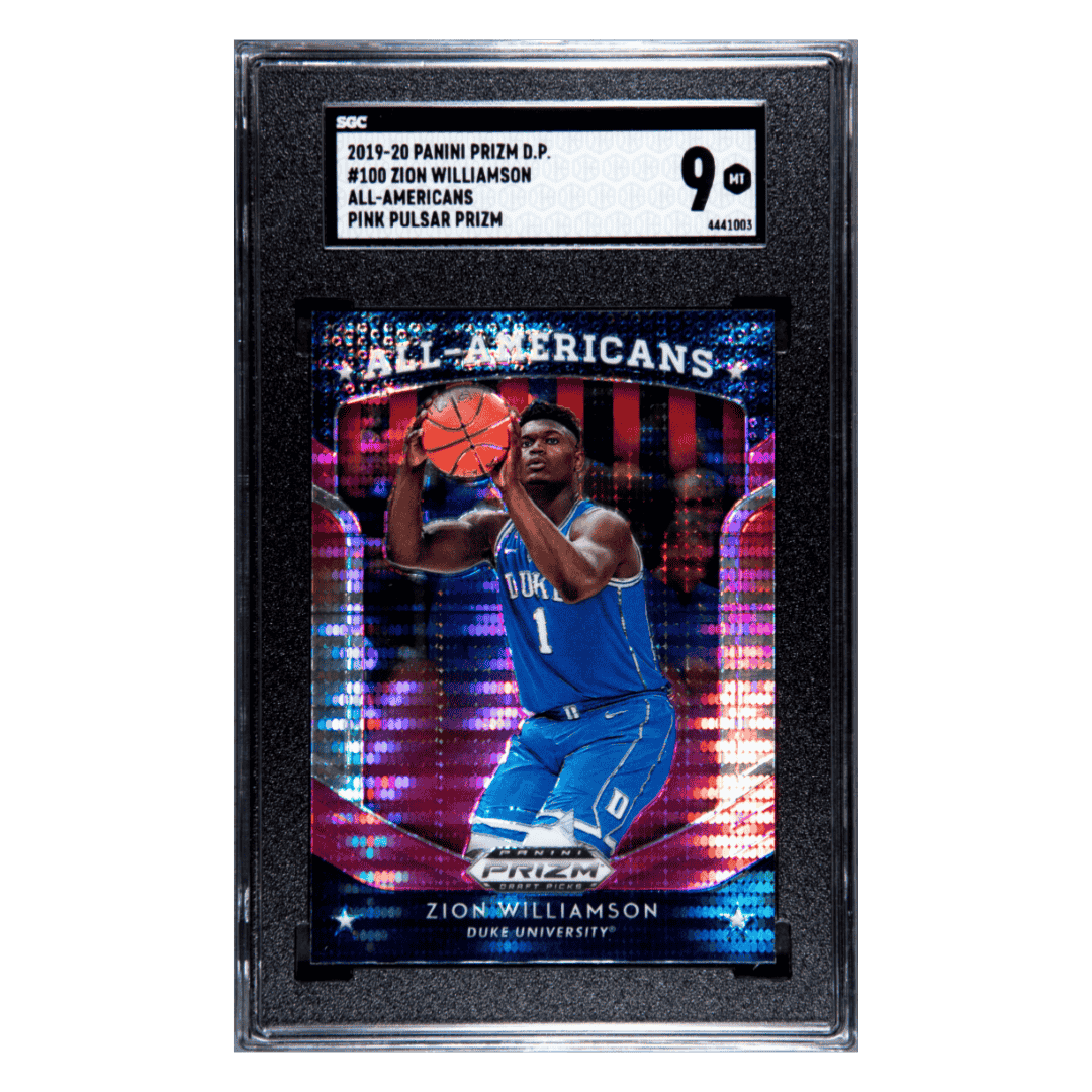 Zion Williamson SGC 9 2019-20 Panini Prizm Draft Picks All American Pink Pulsar Card #100
