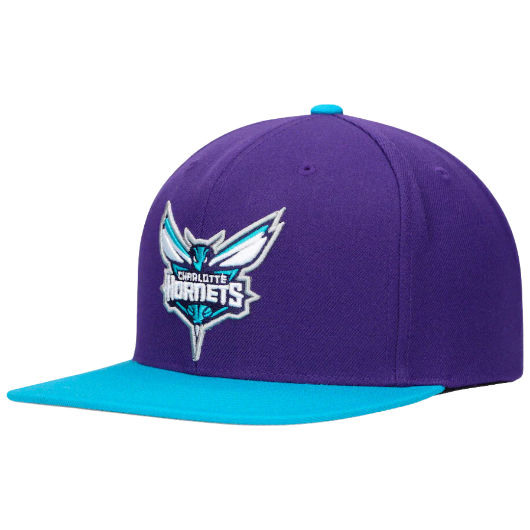 Charlotte Hornets Mitchell and Ness Core Two Tone Purple Teal Snapback Hat