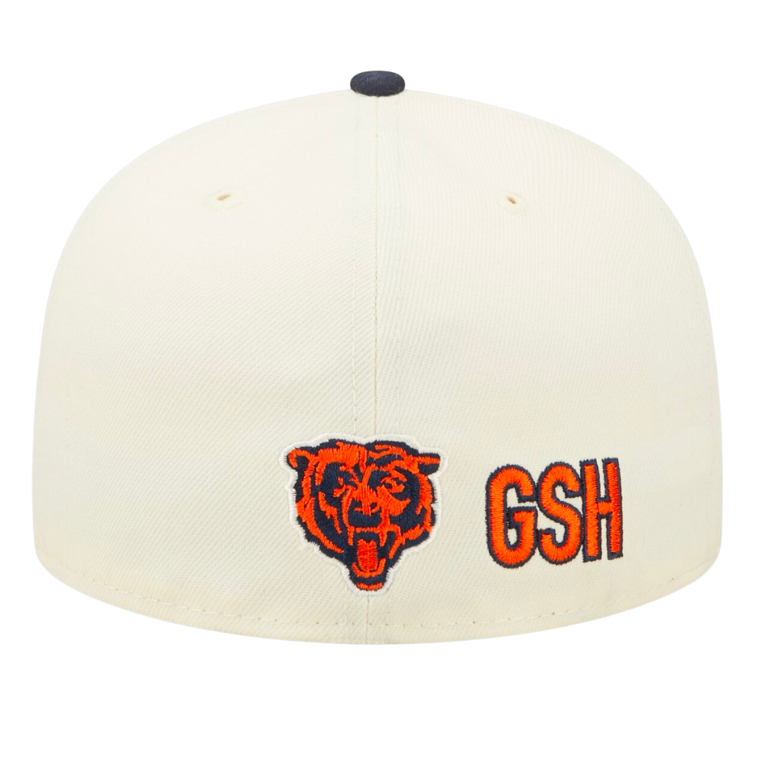 Chicago Bears 'Bear Head' Cream/Navy 2022 Sideline 59FIFTY Fitted Hat – Fan  Cave