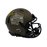 Eric Dickerson Autographed Hall of Fame Salute to Service Mini Speed Helmet w/ Inscription - JSA COA