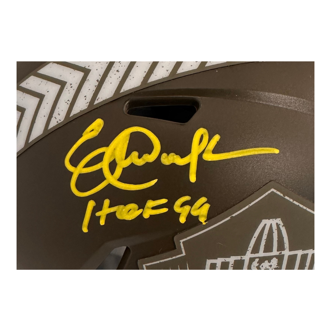 Eric Dickerson Autographed Hall of Fame Salute to Service Mini Speed Helmet w/ Inscription - JSA COA