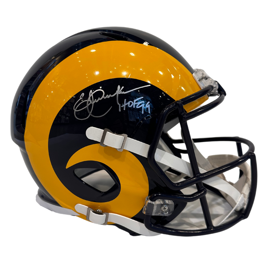 Eric Dickerson Rams Autographed Full Size Speed Replica Helmet w/ Inscription - JSA COA
