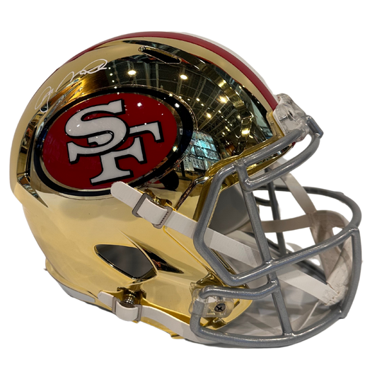 Joe Montana San Francisco 49ers Autographed Full Size Chrome Speed Replica Helmet - Beckett
