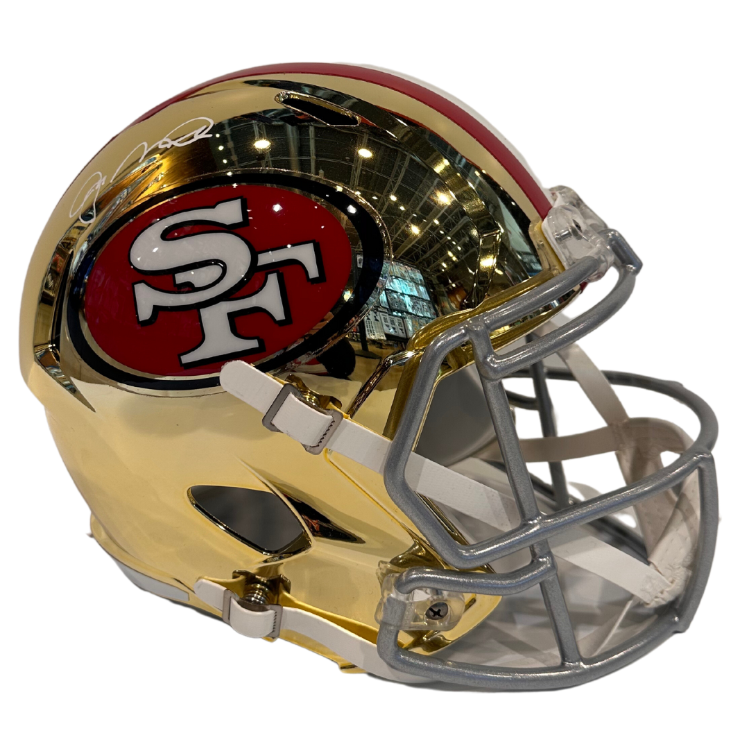 Joe Montana San Francisco 49ers Autographed Full Size Chrome Speed Replica Helmet - Beckett