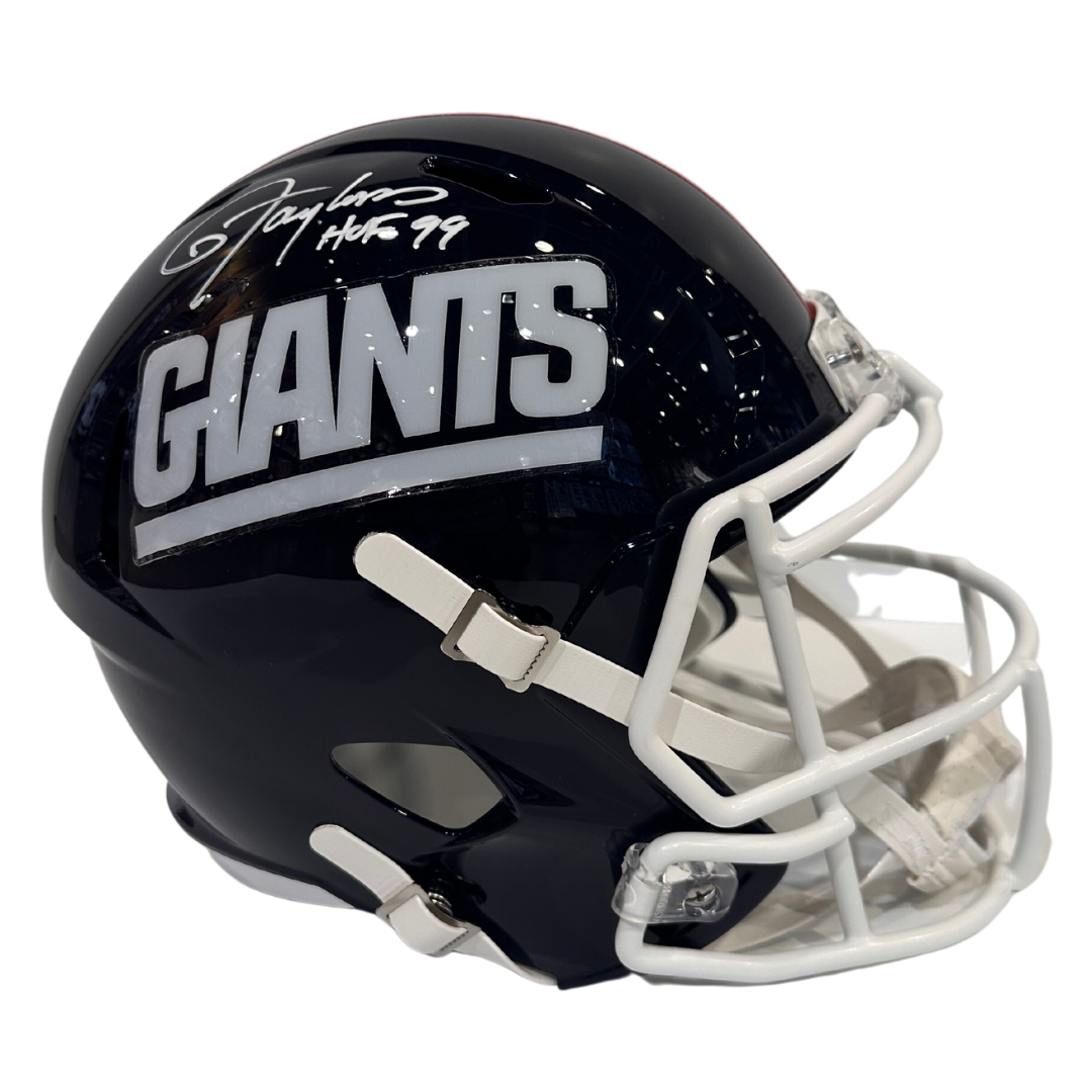 Lawrence Taylor New York Giants Autographed Full Size 1981-1999 Throwback Speed Replica Helmet w/ Inscription - JSA COA