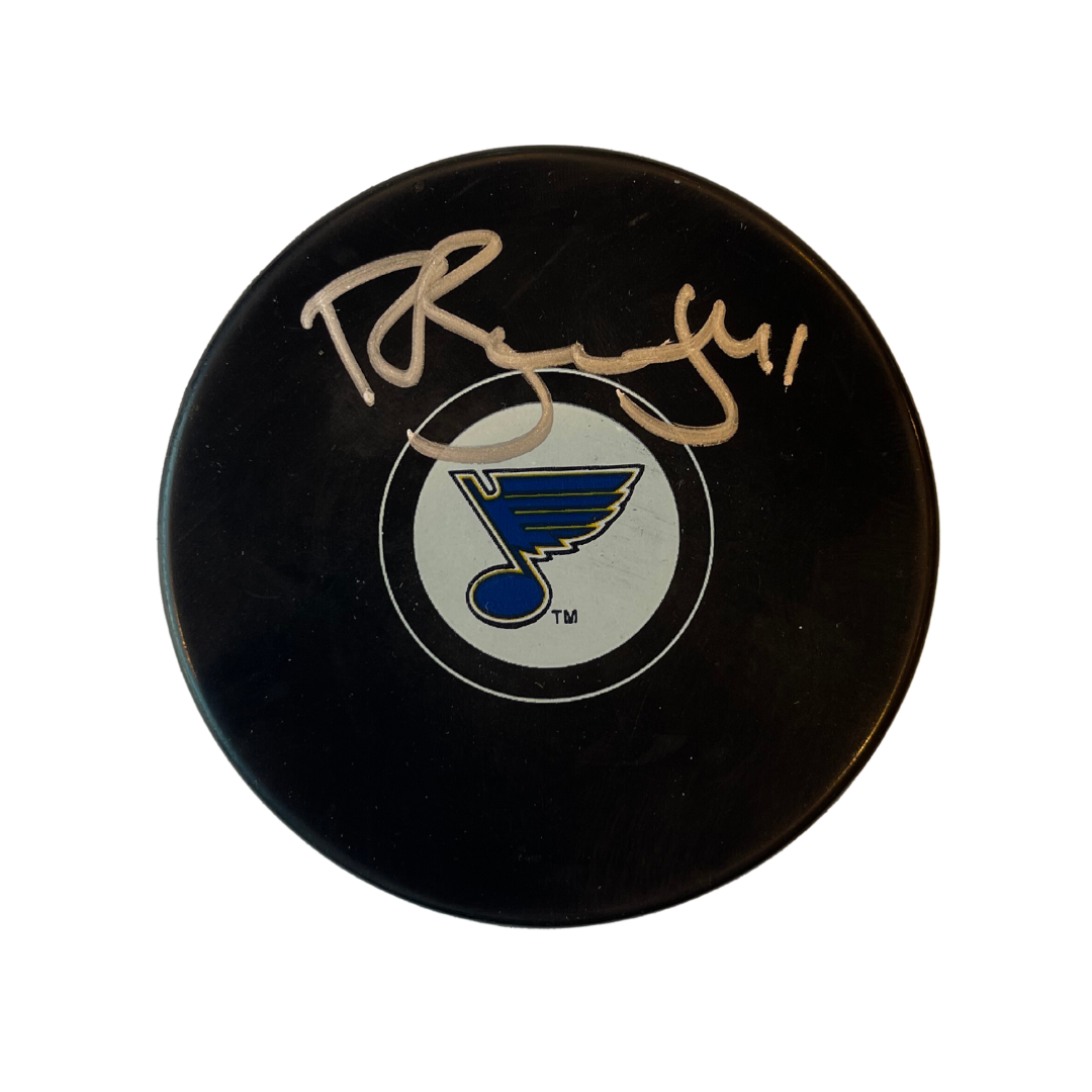 Robert Bortuzzo St Louis Blues Autographed Logo Puck - Fan Cave COA