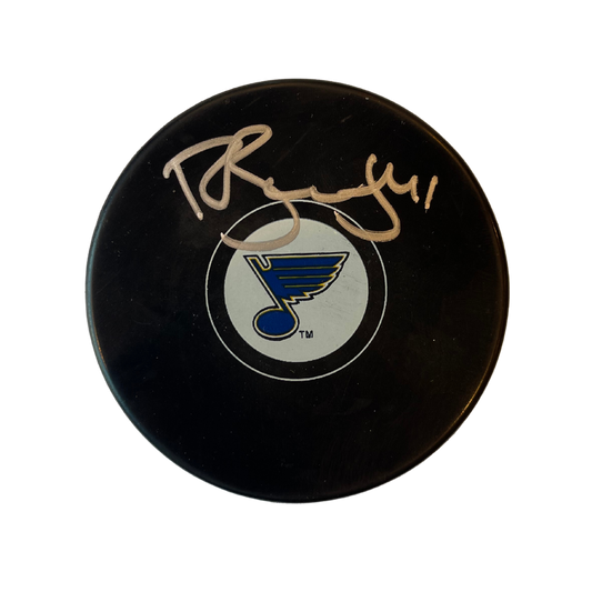 Robert Bortuzzo St Louis Blues Autographed Logo Puck - Fan Cave COA