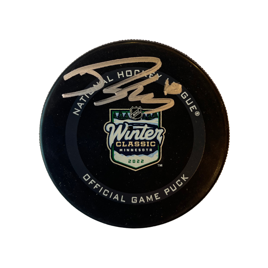 Robert Thomas St Louis Blues Autographed 2022 Winter Classic Official Game Puck - JSA COA