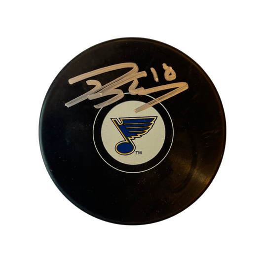 Robert Thomas St Louis Blues Autographed Logo Puck - JSA COA