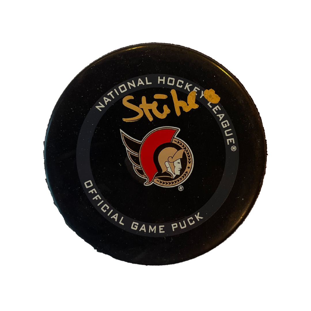 Tim Stützle Ottawa Senators Autographed Official Game Puck - AJ Sports COA