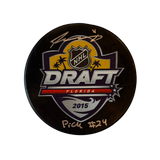 Travis Konecny Philadelphia Flyers Autographed 2015 Draft Puck w/ "Pick #24" Inscription - JSA COA
