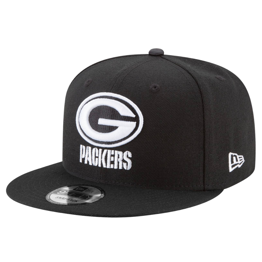Green Bay Packers Black and White 9FIFTY Snapback Hat