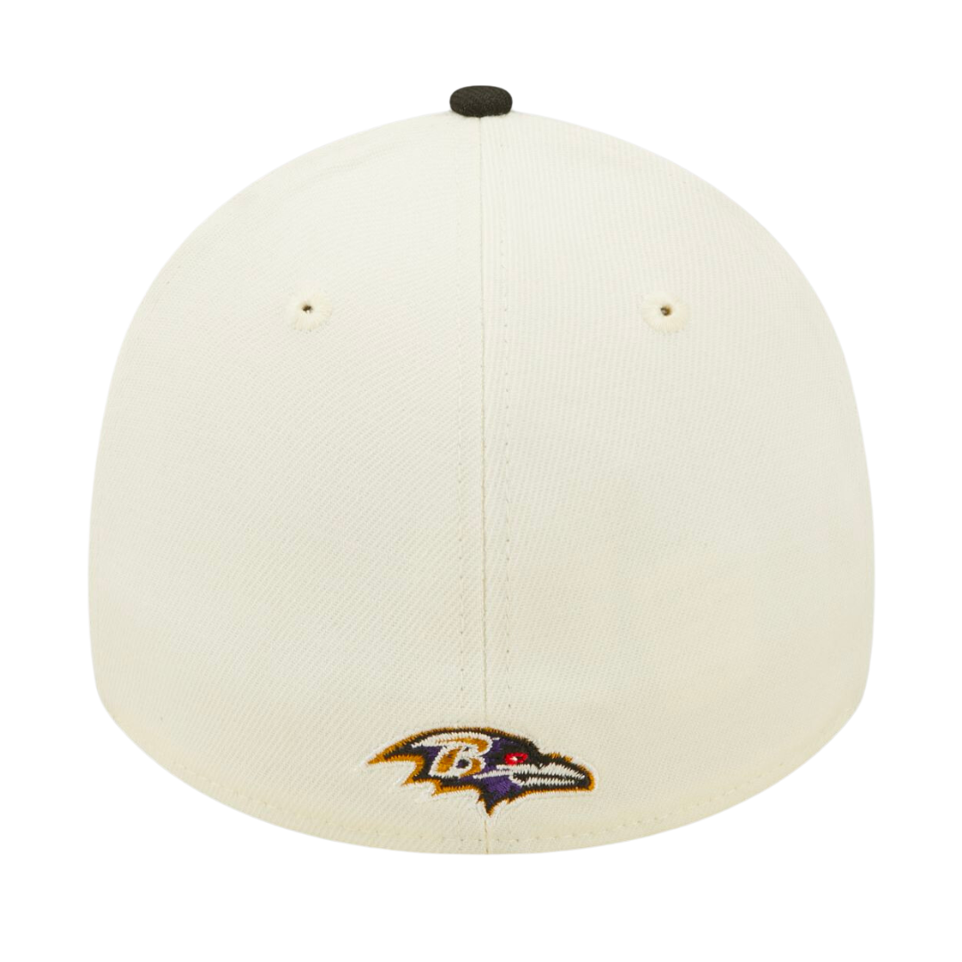 Baltimore Ravens Cream / Black 2022 Sideline 39THIRTY Flex Hat