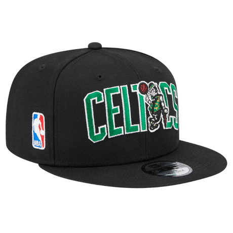 Boston Celtics Logo Blend New Era Black 9FIFTY Adjustable Snapback Hat