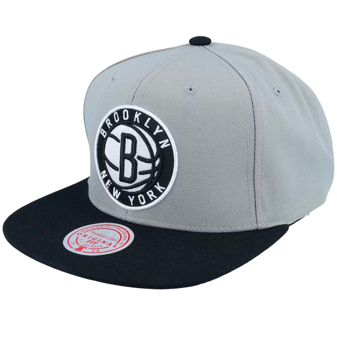 Brooklyn Nets Mitchell and Ness Core Basic Snapback Hat Grey