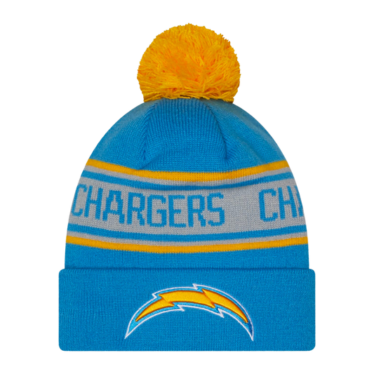 Los Angeles Chargers Logo Repeat Knit Pom Beanie