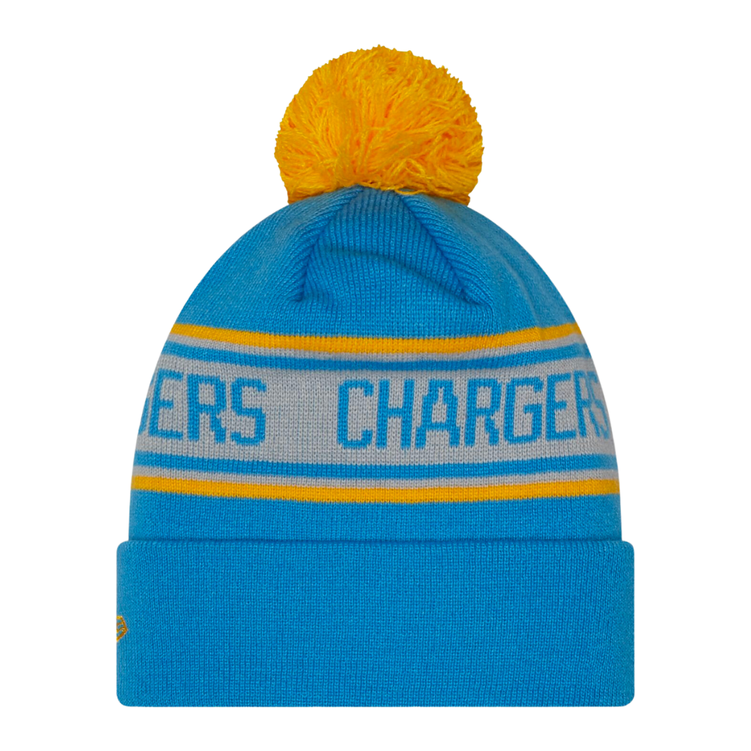 Los Angeles Chargers Logo Repeat Knit Pom Beanie