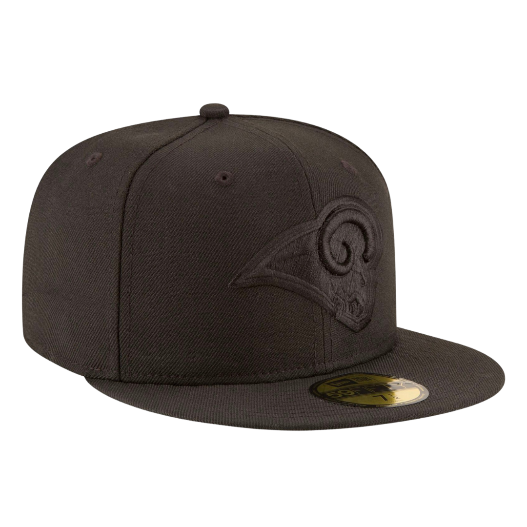 Los Angeles Rams Black on Black 59FIFTY Fitted Hat