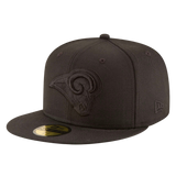 Los Angeles Rams Black on Black New Era 59FIFTY Fitted Hat