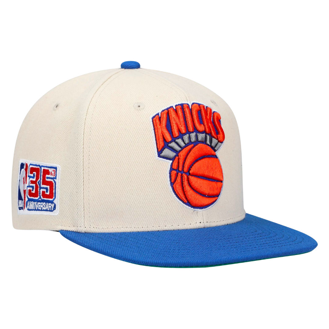 New York Knicks Mitchell and Ness 35th Anniversary Side Patch Snapback Hat