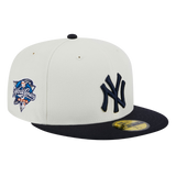 New York Yankees Retro 2000 World Series Patch New Era Stone/Navy 59FIFTY Fitted Hat