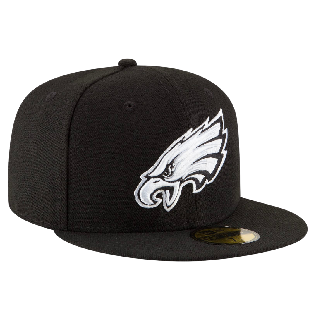 Philadelphia Eagles Black & White Logo New Era 59FIFTY Fitted Hat