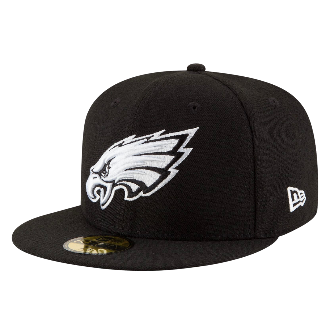 Philadelphia Eagles Black & White Logo New Era 59FIFTY Fitted Hat
