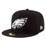 Philadelphia Eagles Black & White Logo New Era 59FIFTY Fitted Hat
