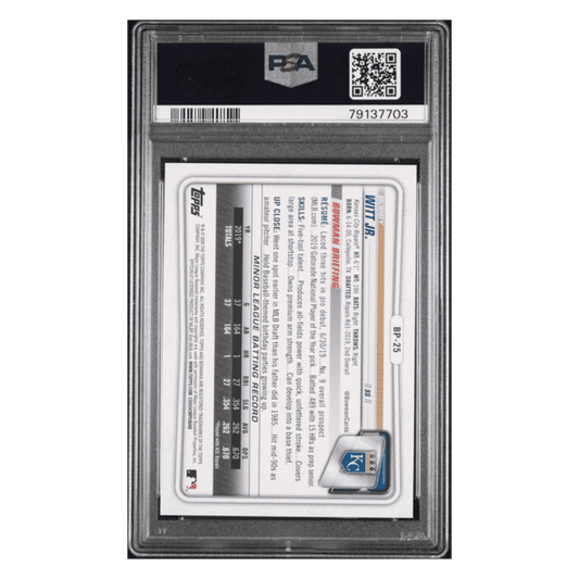 Bobby Witt Jr PSA 9 2020 Topps Bowman Paper Prospects Camo Card #BP25