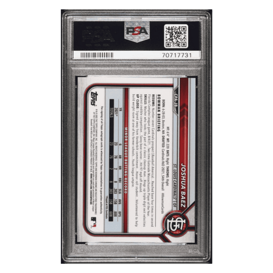 Joshua Baez PSA 9 2022 Topps Bowman Chrome Prospects Autograph Card #CPAJB