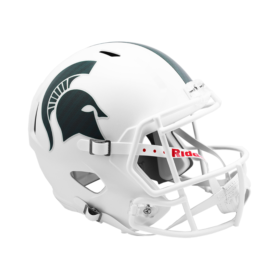Michigan State Spartans Matte White Speed Riddell Mini Football Helmet