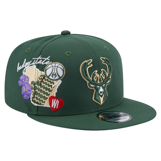 Milwaukee Bucks Icon 9FIFTY Snapback Hat