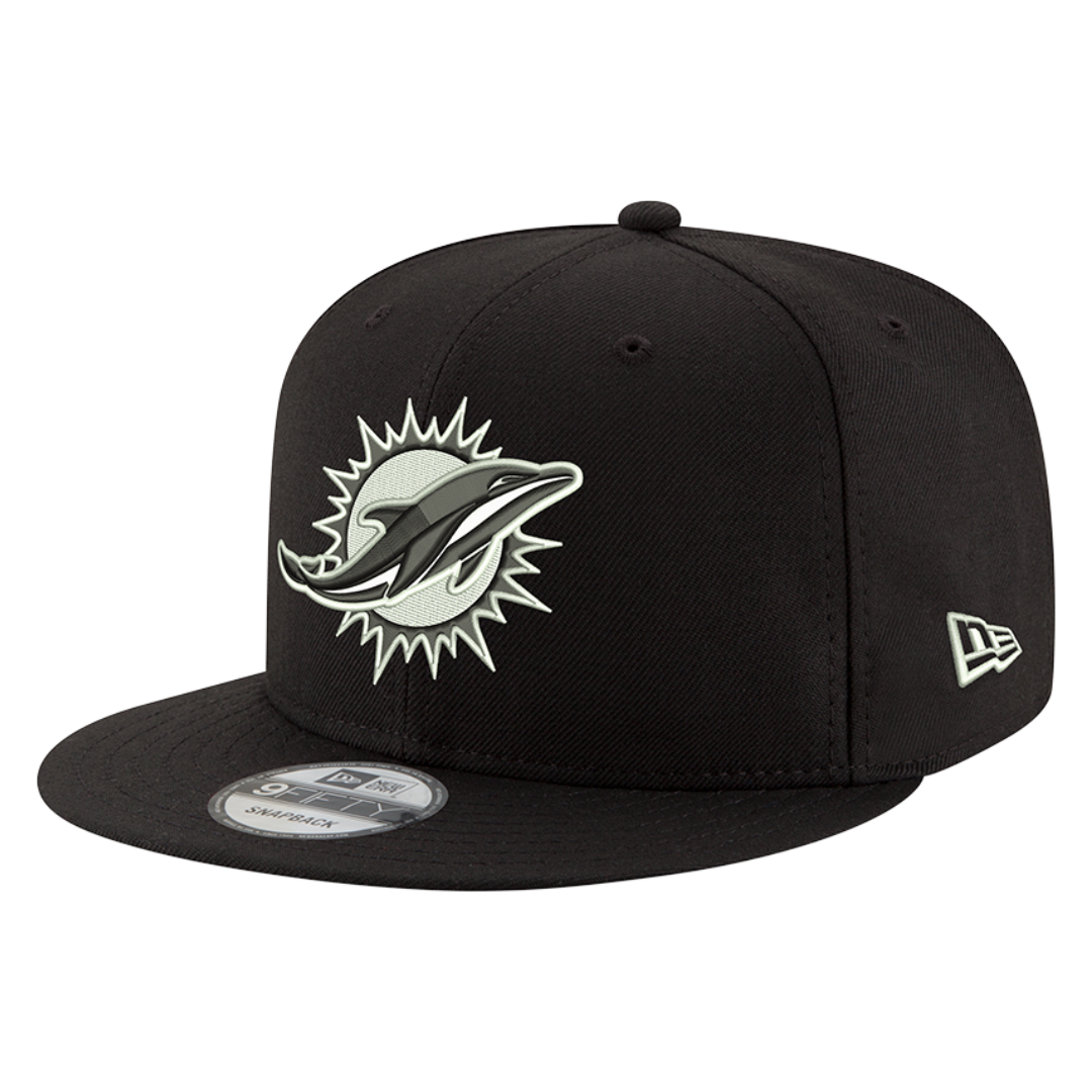 Miami Dolphins Black & White Logo New Era 9FIFTY Adjustable Snapback Hat