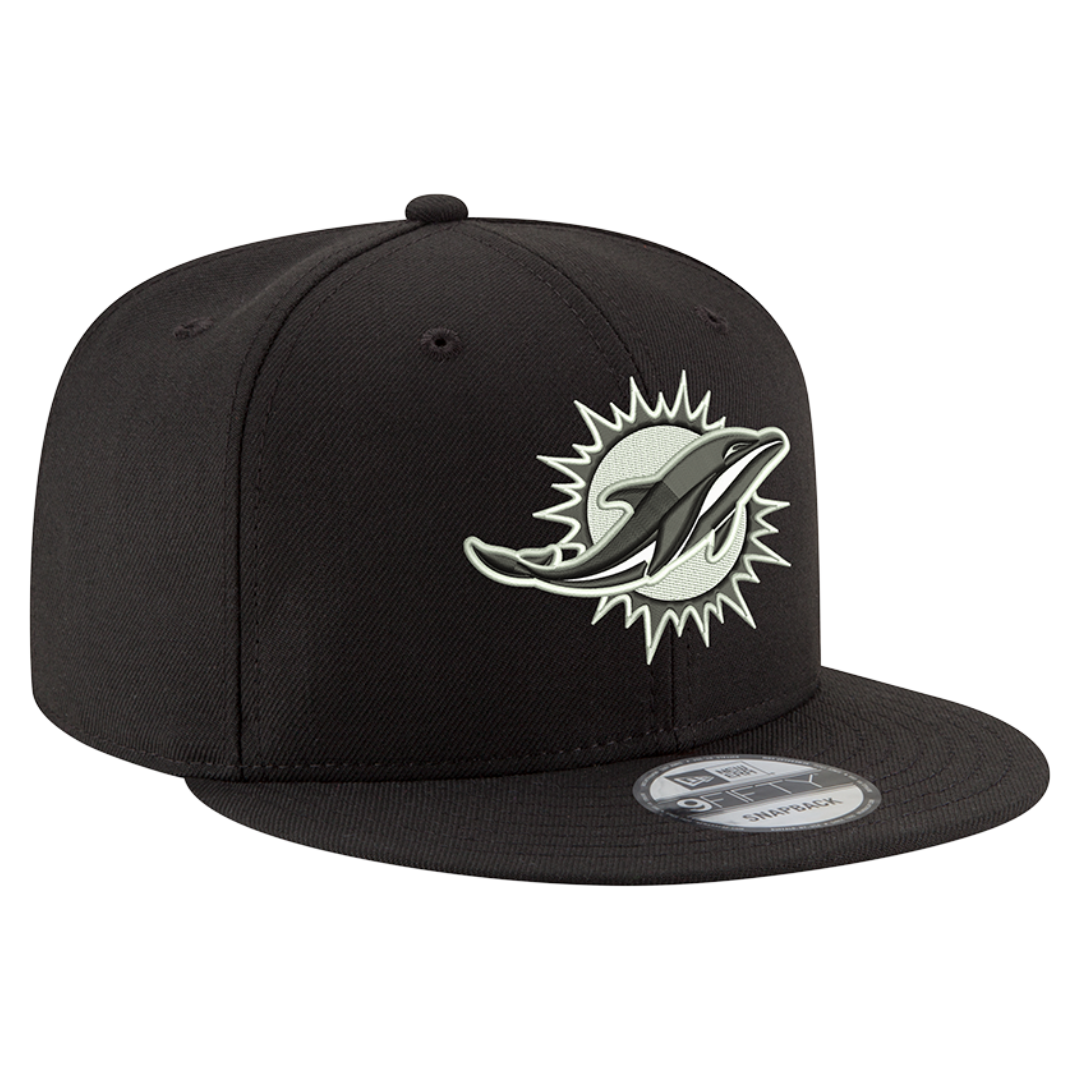 Miami Dolphins Black and White 9FIFTY Snapback Hat