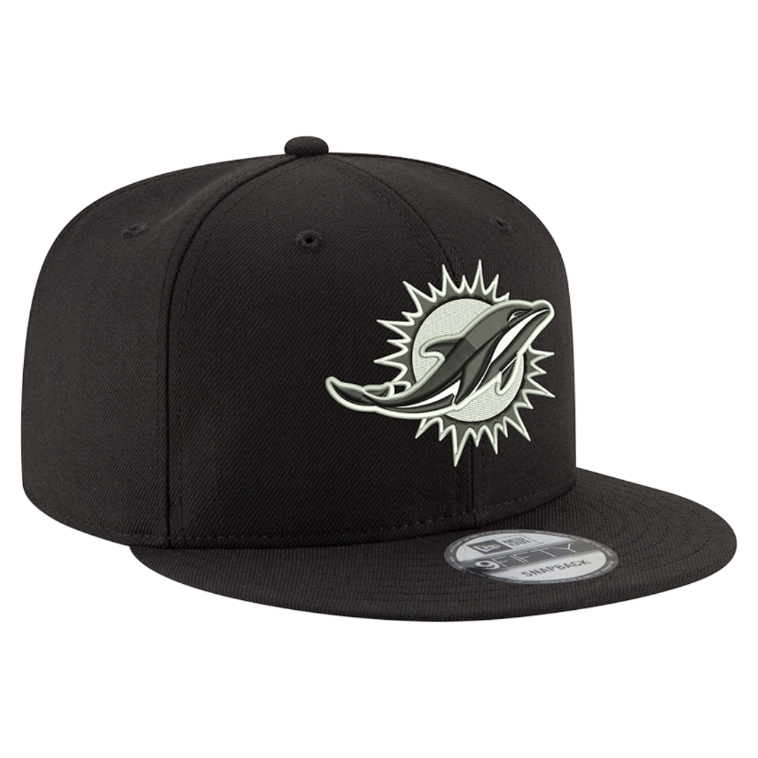 Miami Dolphins Black & White Logo New Era 9FIFTY Adjustable Snapback Hat