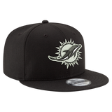Miami Dolphins Black & White Logo New Era 9FIFTY Adjustable Snapback Hat