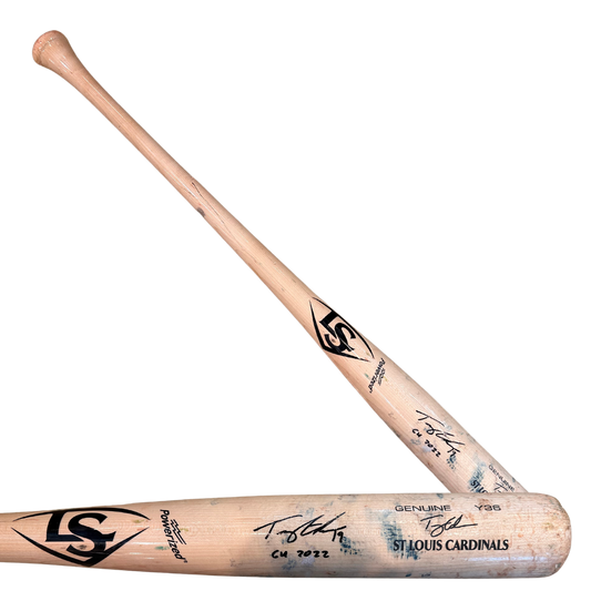 Tommy Edman St Louis Cardinals Autographed Game Used Louisville Slugger Bat w/ "GU 2022" Inscription  - JSA COA